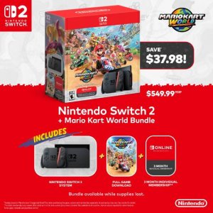 Switch2马力欧卡丁车世界主机套装上市开售